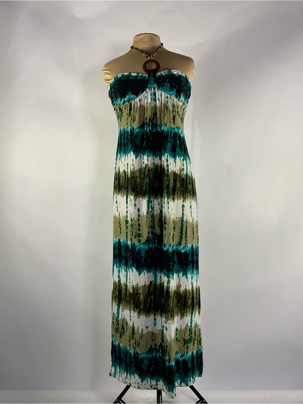 Y2K Intermission Halter Maxi Dress Size 4 Boho Abstract Print